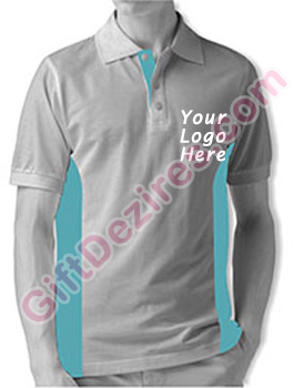 Designer White Heather and Aqua Color Logo Custom T Shirts